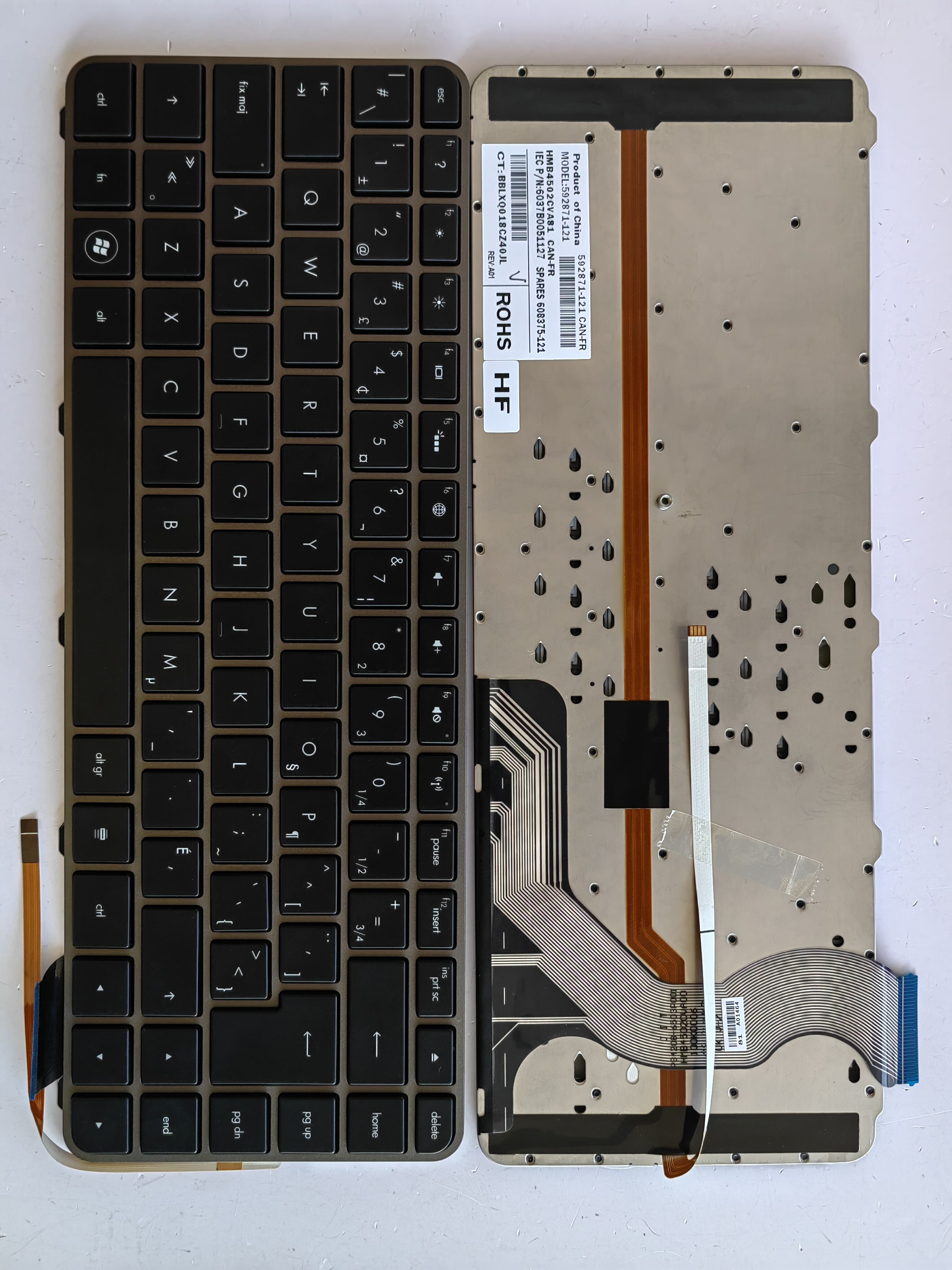 Picture of New Replacement Laptop Keyboard For HP ENVY14-1000 SILVER FRAME BLACK Backlit Other Language Layout